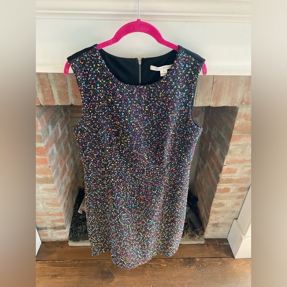 Diane von Furstenberg Carrie II Colorful Round Neck Solid Half Back Tweed sz 10 - Picture 7 of 13